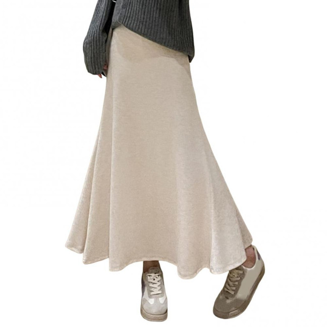 Maxi Skirt High Waist Solid Color Breathable Comfortable Large Hem Design Long Skirt Fashion Accessories Maxi Skirt High Waist Solid Color Breathable Comfortable Large Hem Design Long Skirt Fashion Accessories