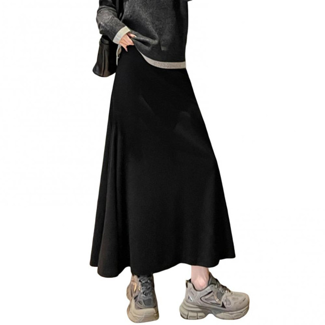 Maxi Skirt High Waist Solid Color Breathable Comfortable Large Hem Design Long Skirt Fashion Accessories Maxi Skirt High Waist Solid Color Breathable Comfortable Large Hem Design Long Skirt Fashion Accessories