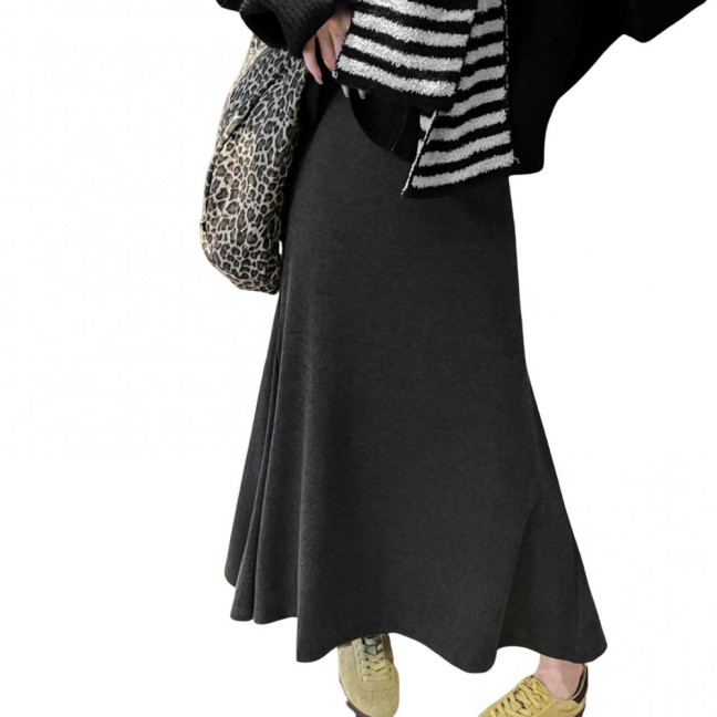 Maxi Skirt High Waist Solid Color Breathable Comfortable Large Hem Design Long Skirt Fashion Accessories Maxi Skirt High Waist Solid Color Breathable Comfortable Large Hem Design Long Skirt Fashion Accessories