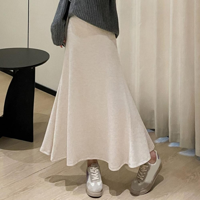 Maxi Skirt High Waist Solid Color Breathable Comfortable Large Hem Design Long Skirt Fashion Accessories Maxi Skirt High Waist Solid Color Breathable Comfortable Large Hem Design Long Skirt Fashion Accessories