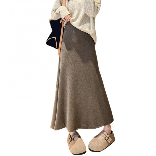Maxi Skirt High Waist Solid Color Breathable Comfortable Large Hem Design Long Skirt Fashion Accessories Maxi Skirt High Waist Solid Color Breathable Comfortable Large Hem Design Long Skirt Fashion Accessories