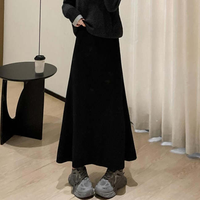 Maxi Skirt High Waist Solid Color Breathable Comfortable Large Hem Design Long Skirt Fashion Accessories Maxi Skirt High Waist Solid Color Breathable Comfortable Large Hem Design Long Skirt Fashion Accessories