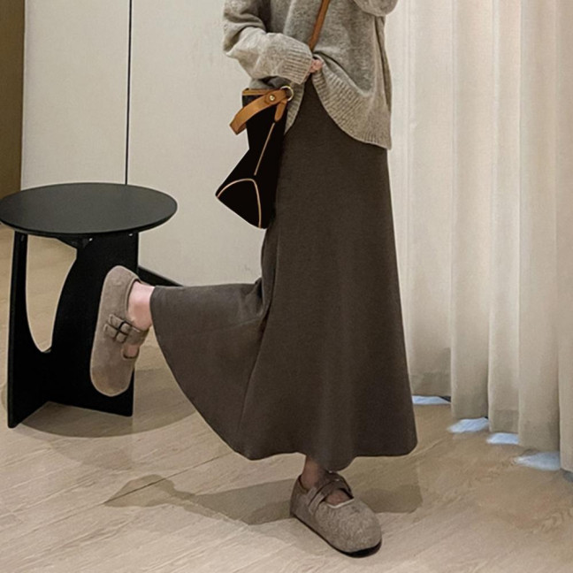 Maxi Skirt High Waist Solid Color Breathable Comfortable Large Hem Design Long Skirt Fashion Accessories Maxi Skirt High Waist Solid Color Breathable Comfortable Large Hem Design Long Skirt Fashion Accessories