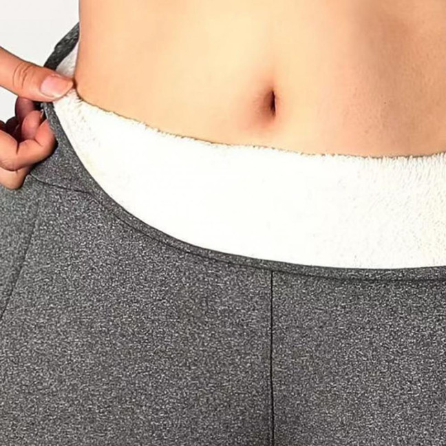 Women Leggings with Pockets Solid Color High Waist Plush Lining Thickened Warm Pants Tight Fit Cold Weather Leggings Women Leggings with Pockets Solid Color High Waist Plush Lining Thickened Warm Pants Tight Fit Cold Weather Leggings