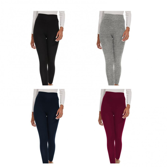 Women Leggings Solid Color High Waist Plush Lining Thickened Warm Pants Tight Fit Cold Weather Leggings Women Leggings Solid Color High Waist Plush Lining Thickened Warm Pants Tight Fit Cold Weather Leggings