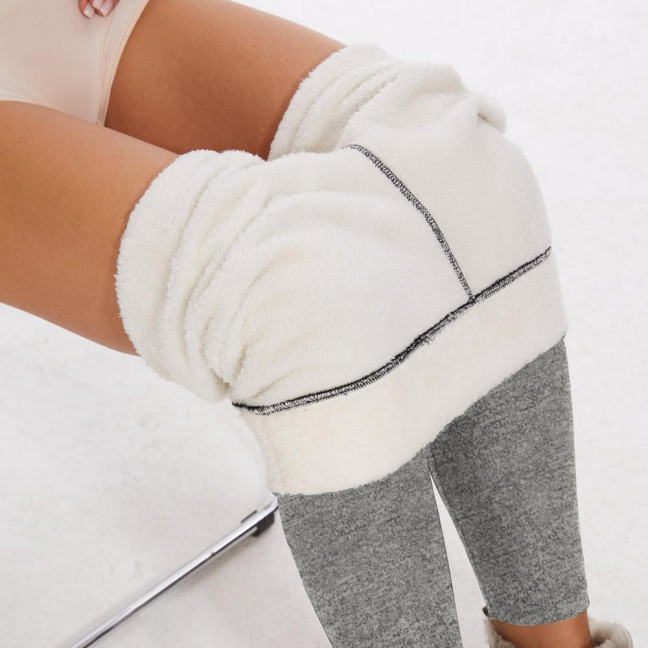 Women Leggings Solid Color High Waist Plush Lining Thickened Warm Pants Tight Fit Cold Weather Leggings Women Leggings Solid Color High Waist Plush Lining Thickened Warm Pants Tight Fit Cold Weather Leggings