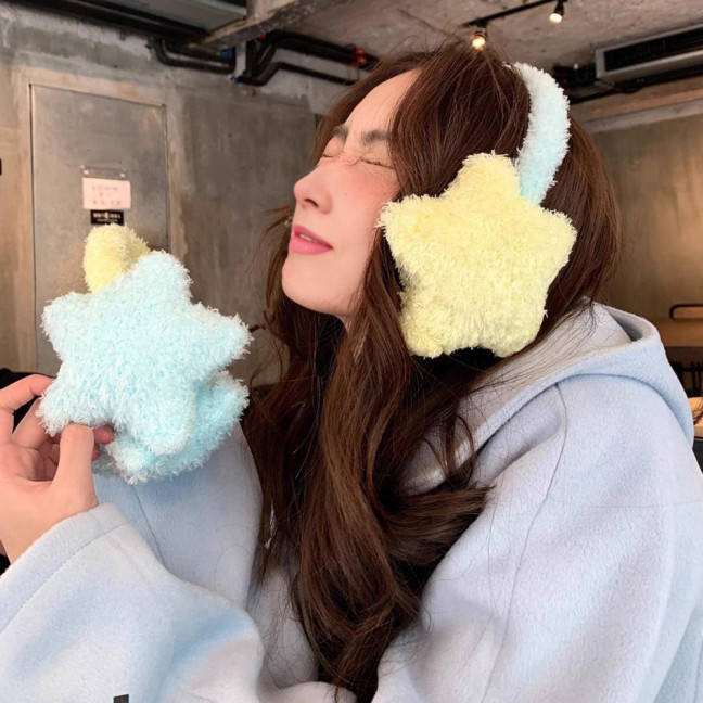 Star Earmuffs Thickened Plush Texture Ear Warmers Cold Weather Ear Protection Earmuffs Winter Accessories