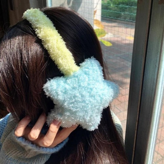 Star Earmuffs Thickened Plush Texture Ear Warmers Cold Weather Ear Protection Earmuffs Winter Accessories
