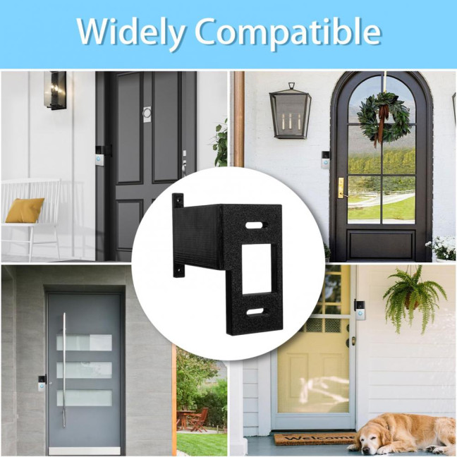 Ring Doorbell Extender Mount Weather Resistant Design Ultra-Thin Heavy-Duty Extension Bracket Stand Tools-free Doorbell Extender
