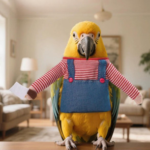 Parrot Clothes Birds Fun Cosplay Outfit Striped Romper with Arm for Parakeet Cockatiel Daily Wear Costume Parties Dress-up