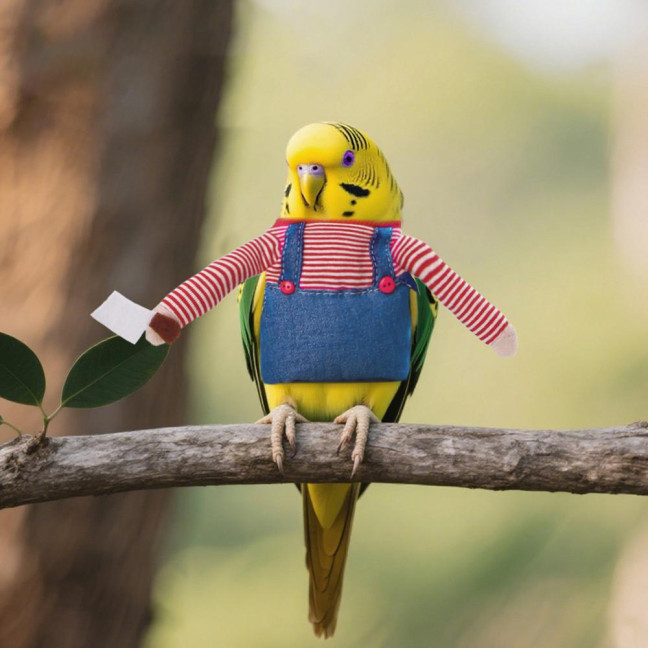 Parrot Clothes Birds Fun Cosplay Outfit Striped Romper with Arm for Parakeet Cockatiel Daily Wear Costume Parties Dress-up