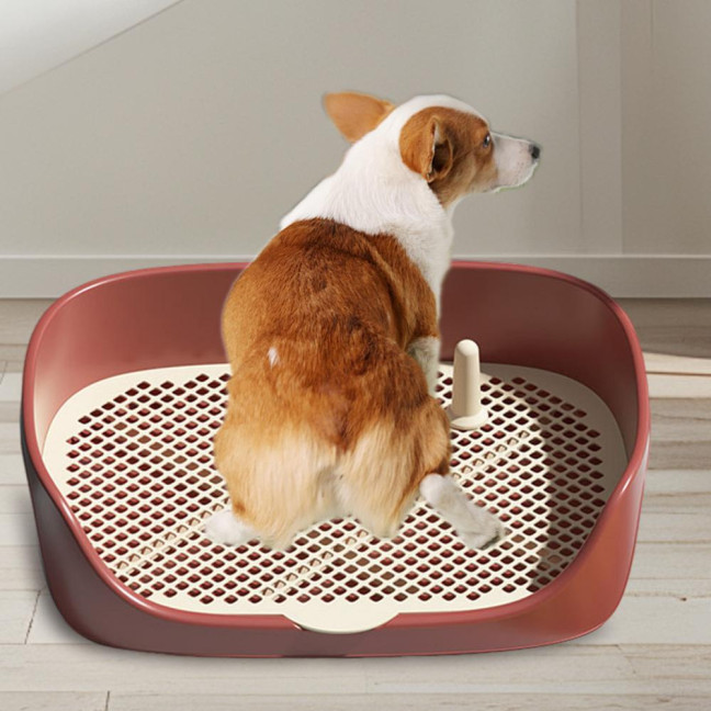 Pet Dog Toilet Portable Pet Lavatory with Protection Wall Potty Training Toilet with Grille Litter Box for Cat Puppy Small Medium Dogs