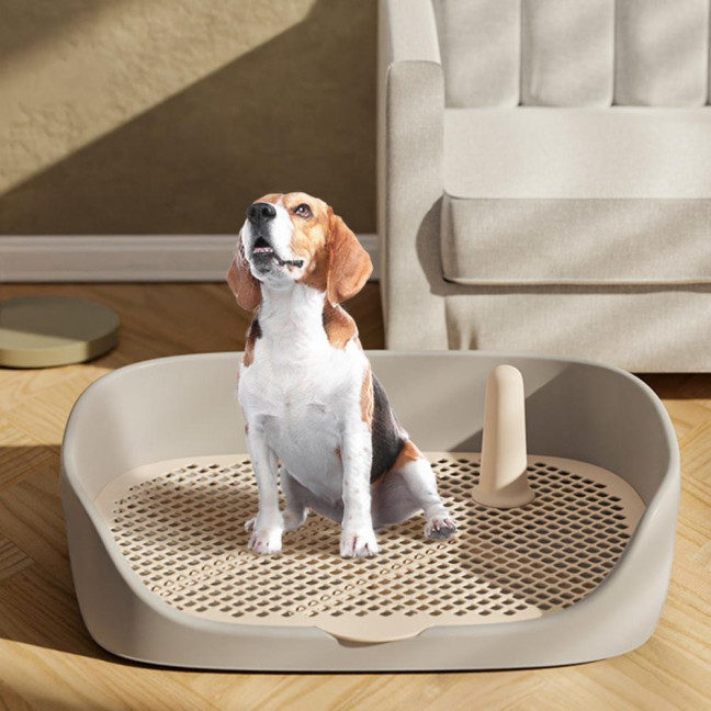 Pet Dog Toilet Portable Pet Lavatory with Protection Wall Potty Training Toilet with Grille Litter Box for Cat Puppy Small Medium Dogs