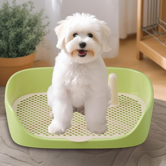 Pet Dog Toilet Portable Pet Lavatory with Protection Wall Potty Training Toilet with Grille Litter Box for Cat Puppy Small Medium Dogs
