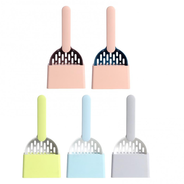 Cat Litter Shovel with Holder Cat Poop Scoop Sifting Shovel with Base Easy Clean Pet Waste Scooper for All Breeds Cat Litter Shovel with Holder Cat Poop Scoop Sifting Shovel with Base Easy Clean Pet Waste Scooper for All Breeds