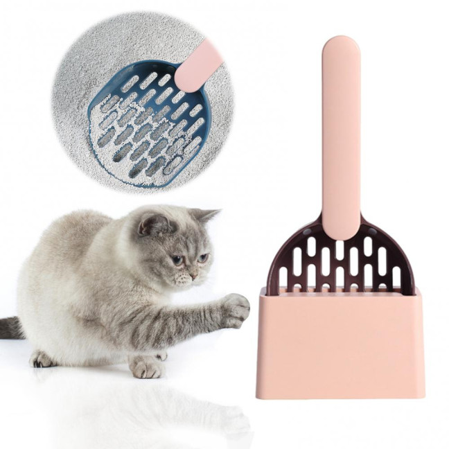 Cat Litter Shovel with Holder Cat Poop Scoop Sifting Shovel with Base Easy Clean Pet Waste Scooper for All Breeds Cat Litter Shovel with Holder Cat Poop Scoop Sifting Shovel with Base Easy Clean Pet Waste Scooper for All Breeds