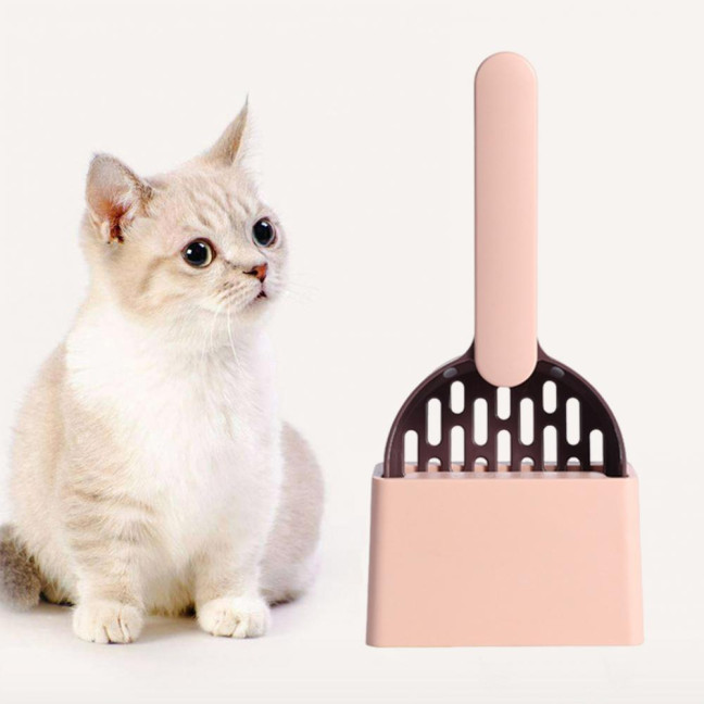 Cat Litter Shovel with Holder Cat Poop Scoop Sifting Shovel with Base Easy Clean Pet Waste Scooper for All Breeds Cat Litter Shovel with Holder Cat Poop Scoop Sifting Shovel with Base Easy Clean Pet Waste Scooper for All Breeds