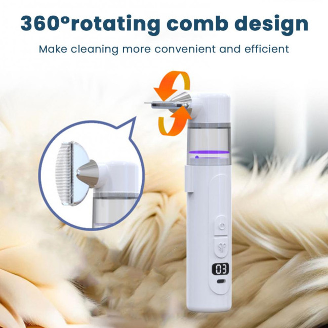 Electric Louse Comb Wireless Rechargeable 2-in-1 Vacuum Comb Portable Nit Comb Flea Remover Fine-Toothed Comb for Pets Adults Children All Hair Types