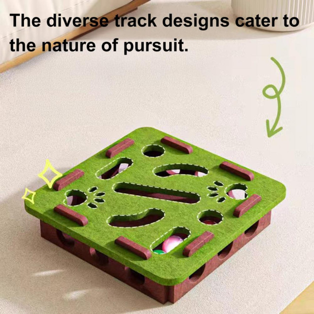 Cat Scratch Maze Toy Interactive Felt Maze Nail File Self-Play Maze Box with 3 Bell Balls for Indoor Cats Stimulate Kitten Energy And Instincts 