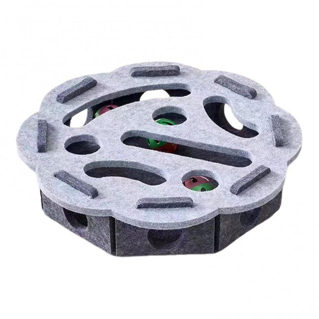 Cat Scratch Maze Toy Interactive Felt Maze Nail File Self-Play Maze Box with 3 Bell Balls for Indoor Cats Stimulate Kitten Energy And Instincts 