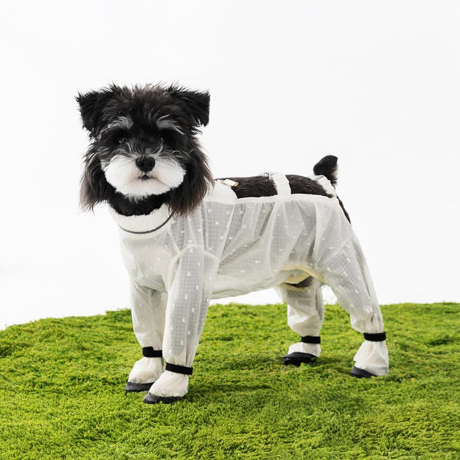 Pet Anti Dust Pants Waterproof Anti-Slip Dog Paw Protector Shoes Rain Boots with Adjustable Suspender Dirty-Proof Belly for Outdoor Hiking Walking Small Medium-Sized Dog