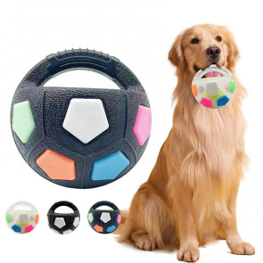 2Pcs Dog Toy Ball Kettlebell Design Rubber Squeaky Ball with Handle Interactive Toss And Fetch Toy for Medium Large Breeds Dogs Play Exercise