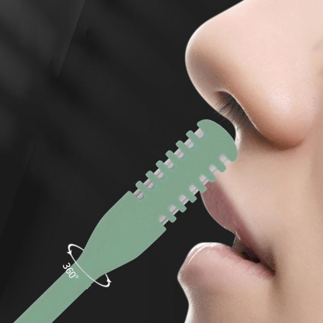 1/2/3/5/12/24Pcs Double-Head Nose Hair Trimmer Sharp Blade 360 Degree Rotating Nasal Hair Cutter Remover Men Women Manual Nose Hair Trimming Tools 