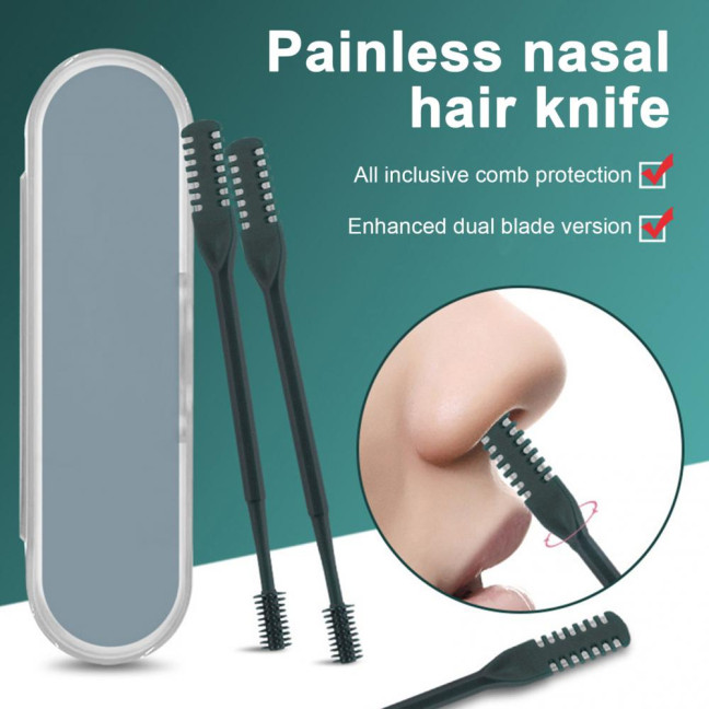 1/2/3/5/12/24Pcs Double-Head Nose Hair Trimmer Sharp Blade 360 Degree Rotating Nasal Hair Cutter Remover Men Women Manual Nose Hair Trimming Tools 