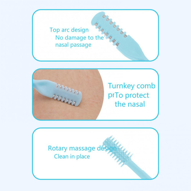 1/2/3/5/12/24Pcs Double-Head Nose Hair Trimmer Sharp Blade 360 Degree Rotating Nasal Hair Cutter Remover Men Women Manual Nose Hair Trimming Tools 