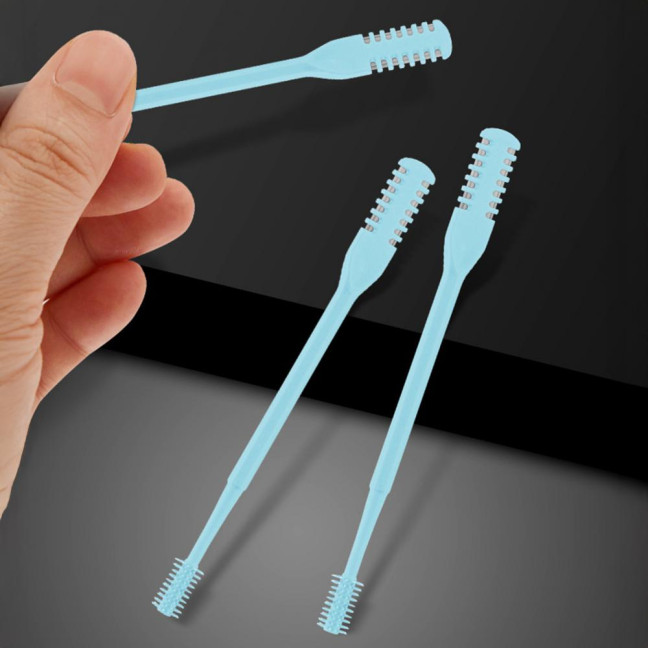 1/2/3/5/12/24Pcs Double-Head Nose Hair Trimmer Sharp Blade 360 Degree Rotating Nasal Hair Cutter Remover Men Women Manual Nose Hair Trimming Tools 