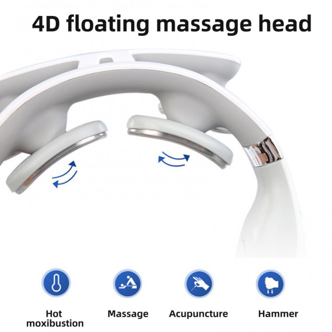 Portable Neck Massager 6 Vibration Modes 16 Intensity Levels Rechargeable Deep Tissue Neck Pain Relief Electric Heated Vibration Cervical Massager 