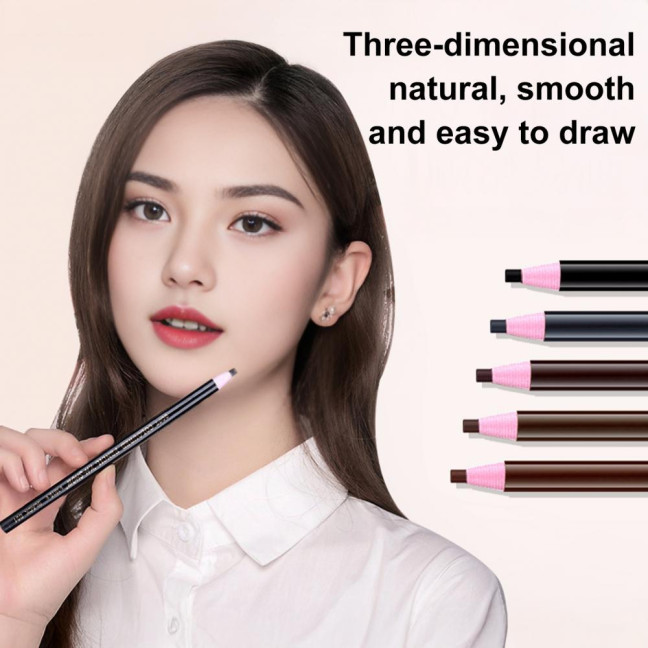 6Pcs Pull Cord Peel-off Eyebrow Pencil Waterproof Sweat-Proof Natural Long Lasting Smudge-proof Women Microblading Brow Pencil