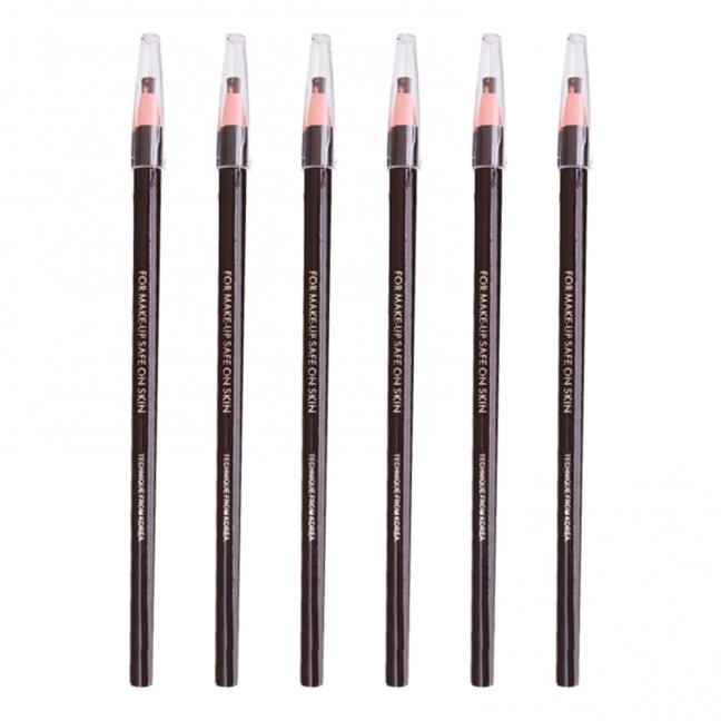 6Pcs Pull Cord Peel-off Eyebrow Pencil Waterproof Sweat-Proof Natural Long Lasting Smudge-proof Women Microblading Brow Pencil