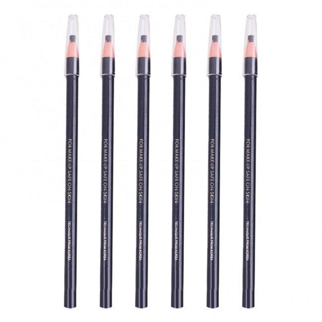 6Pcs Pull Cord Peel-off Eyebrow Pencil Waterproof Sweat-Proof Natural Long Lasting Smudge-proof Women Microblading Brow Pencil