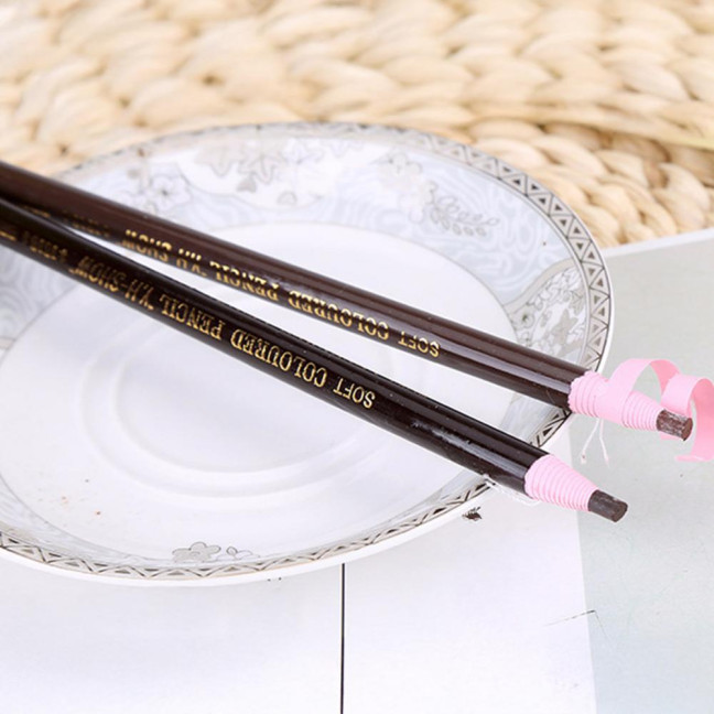 6Pcs Pull Cord Peel-off Eyebrow Pencil Waterproof Sweat-Proof Natural Long Lasting Smudge-proof Women Microblading Brow Pencil