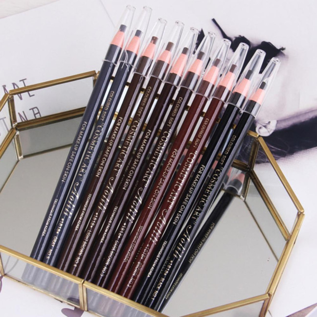 6Pcs Pull Cord Peel-off Eyebrow Pencil Waterproof Sweat-Proof Natural Long Lasting Smudge-proof Women Microblading Brow Pencil