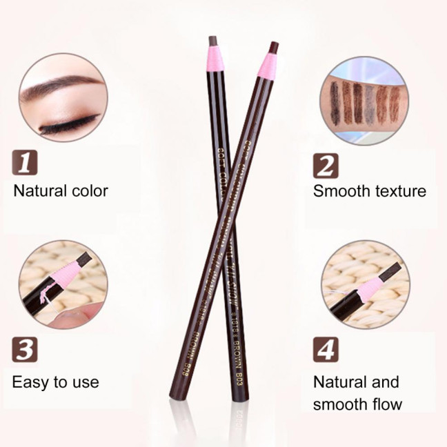 6Pcs Pull Cord Peel-off Eyebrow Pencil Waterproof Sweat-Proof Natural Long Lasting Smudge-proof Women Microblading Brow Pencil