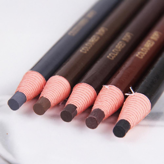 6Pcs Pull Cord Peel-off Eyebrow Pencil Waterproof Sweat-Proof Natural Long Lasting Smudge-proof Women Microblading Brow Pencil