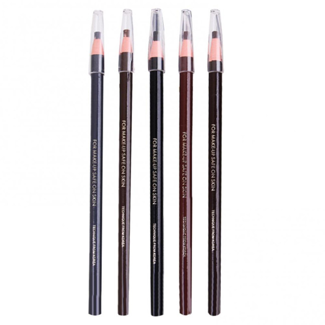 6Pcs Pull Cord Peel-off Eyebrow Pencil Waterproof Sweat-Proof Natural Long Lasting Smudge-proof Women Microblading Brow Pencil