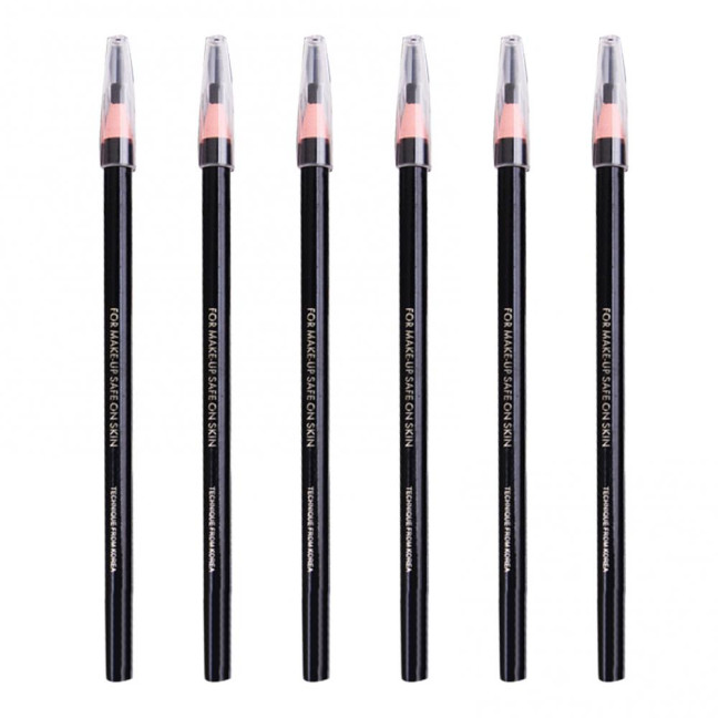 6Pcs Pull Cord Peel-off Eyebrow Pencil Waterproof Sweat-Proof Natural Long Lasting Smudge-proof Women Microblading Brow Pencil
