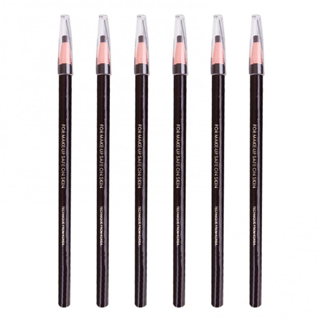 6Pcs Pull Cord Peel-off Eyebrow Pencil Waterproof Sweat-Proof Natural Long Lasting Smudge-proof Women Microblading Brow Pencil