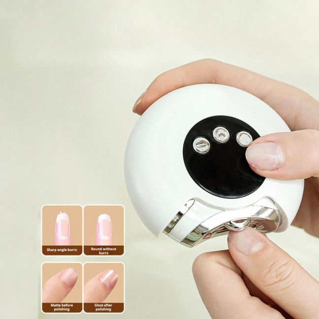 Electric Nail Trimmer Automatic Kids Adults Seniors Nail Clipper with LED Light Baby Manicure Grinding File Fingernail Cutter Polisher 
