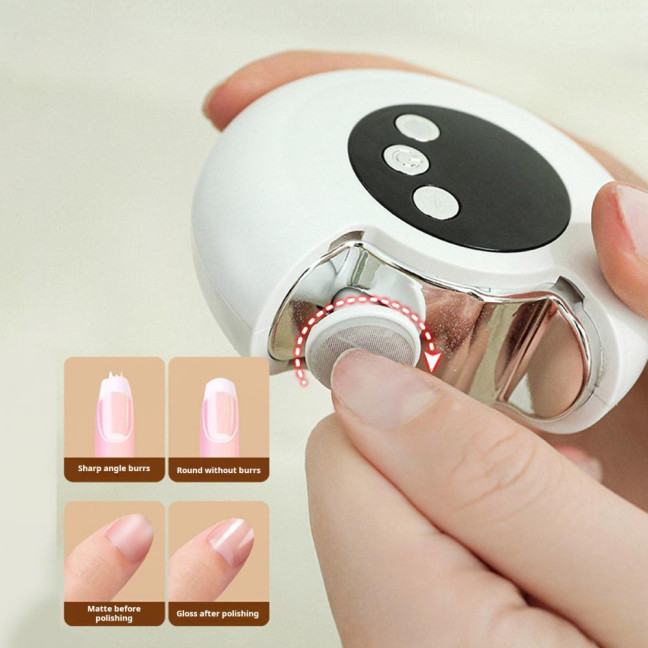 Electric Nail Trimmer Automatic Kids Adults Seniors Nail Clipper with LED Light Baby Manicure Grinding File Fingernail Cutter Polisher 