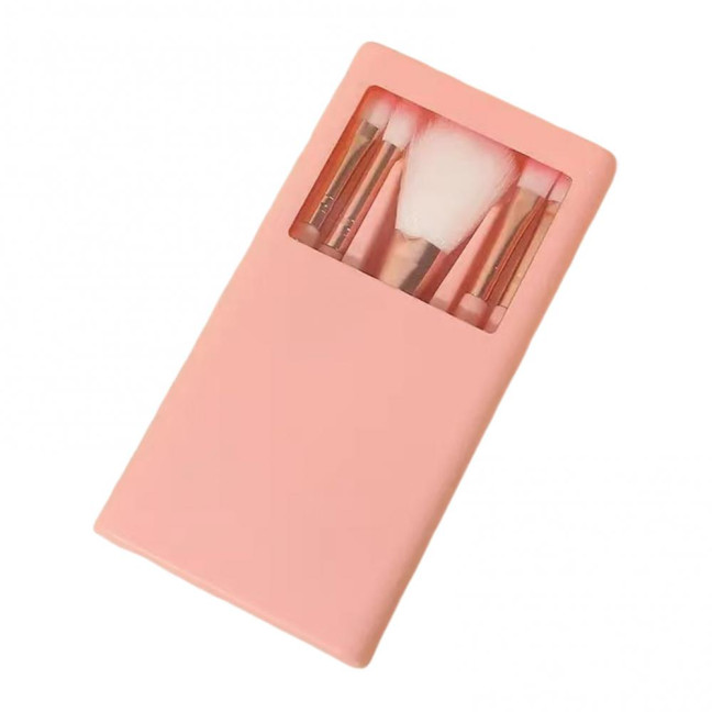 5Pcs/Set Women Makeup Brush Kit with Mirror Storage Box Professional Synthetic Eye Shadow Blush Foundations Concealer Blending Cosmetic Brush 