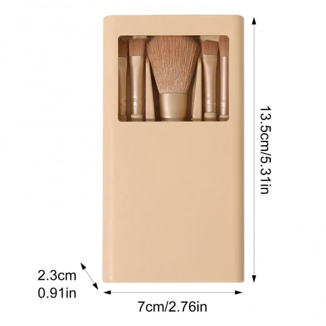 5Pcs/Set Women Makeup Brush Kit with Mirror Storage Box Professional Synthetic Eye Shadow Blush Foundations Concealer Blending Cosmetic Brush 