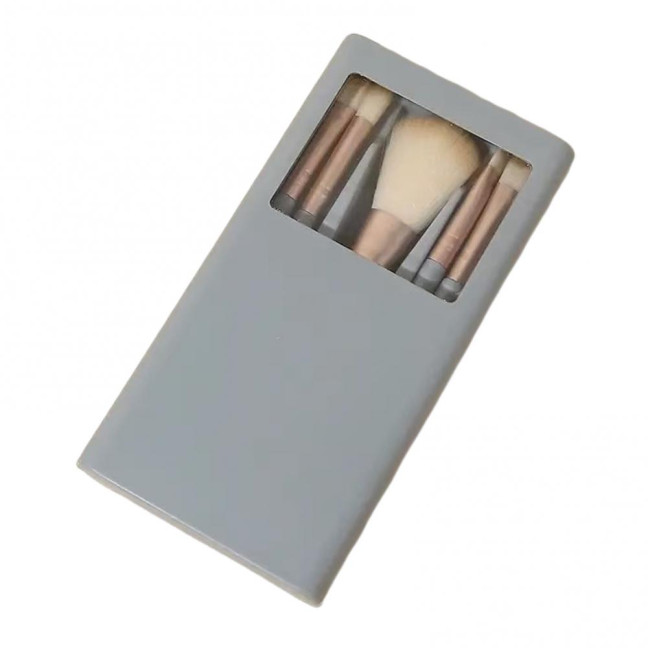 5Pcs/Set Women Makeup Brush Kit with Mirror Storage Box Professional Synthetic Eye Shadow Blush Foundations Concealer Blending Cosmetic Brush 