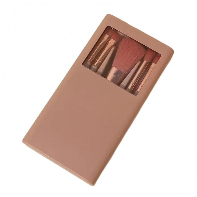 5Pcs/Set Women Makeup Brush Kit with Mirror Storage Box Professional Synthetic Eye Shadow Blush Foundations Concealer Blending Cosmetic Brush 