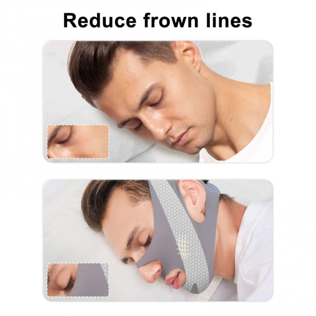 Adjustable Face Slimmer Belt for Men Breathable Anti-snoring Chin Strap Adjustable Double Chin Reducer Deep Sleep Promoter