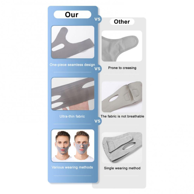 Adjustable Face Slimmer Belt for Men Breathable Anti-snoring Chin Strap Adjustable Double Chin Reducer Deep Sleep Promoter