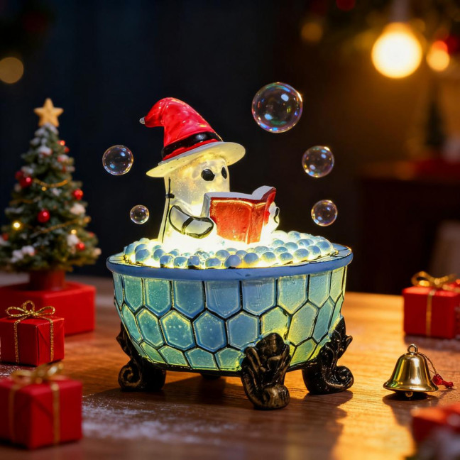 Ghost Bubble Bath Lamp USB Powered Cute Ghost Night Light Halloween Ghost Nightlight Bedroom Christmas Party Decor Ghost Bubble Bath Lamp USB Powered Cute Ghost Night Light Halloween Ghost Nightlight Bedroom Christmas Party Decor